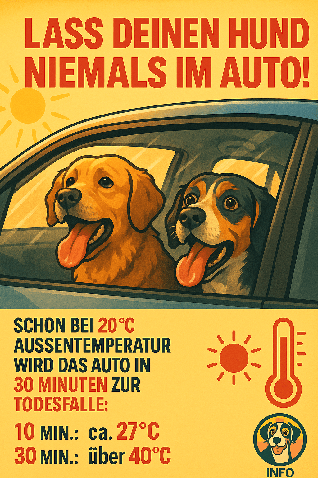 Warum ein Auto für Hunde bei Hitze lebensgefährlich ist